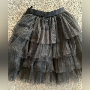 Girls Sz 7-8 Black Tiered Tulle Skirt
